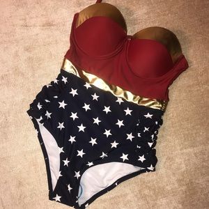 dc comics wonder woman retro swimsuit
